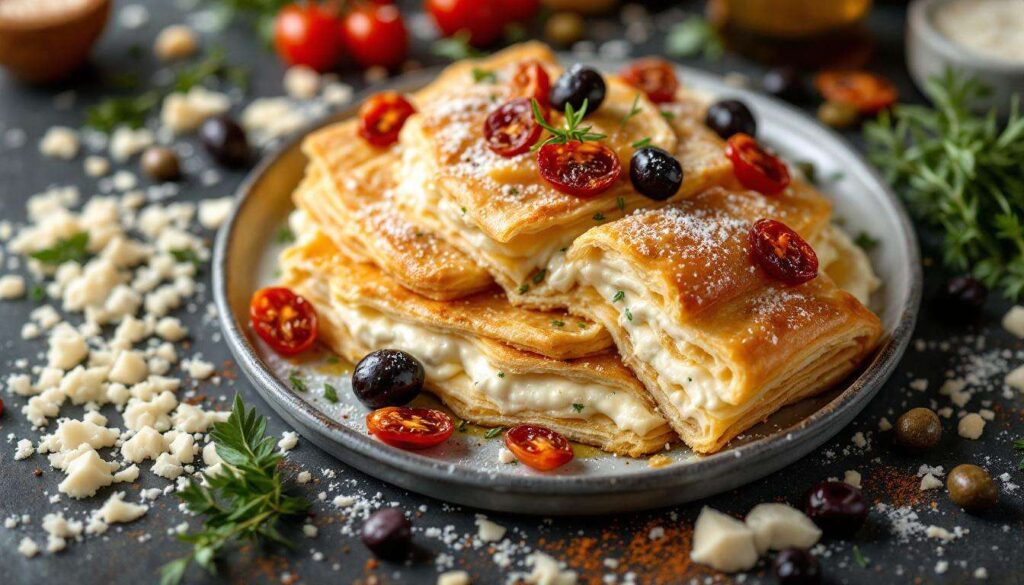 Una millefoglie salata che conquista: il tuo antipasto diventa arte con pasta sfoglia e crema di formaggio